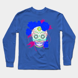 the white catrina in mexican calavera ecopop Long Sleeve T-Shirt